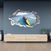 Wandtattoo Rudern Thema 3D Loch in Der Wand Effekt B Selbstklebend Aufkleber Kunst Dekor Wandbild von WallArtsOnline