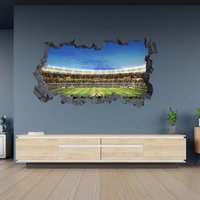 Wandtattoo Rugby Stadion 3D Hole in The Wall Effekt C Selbstklebend Aufkleber Kunst Dekor Wandbild von WallArtsOnline