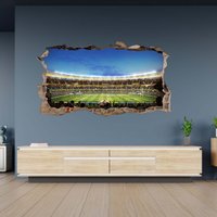 Wandtattoo Rugby Stadion 3D Hole in The Wall Effekt Selbstklebend Aufkleber Kunst Dekor Wandbild von WallArtsOnline