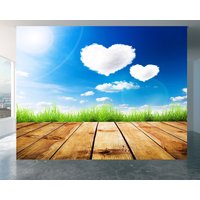 Wolken-Wandbild Selbstklebendes Wandbild Für Die Inneneinrichtung, Abnehmbare Vinyl-Landschaftstapete von WallArtsOnline