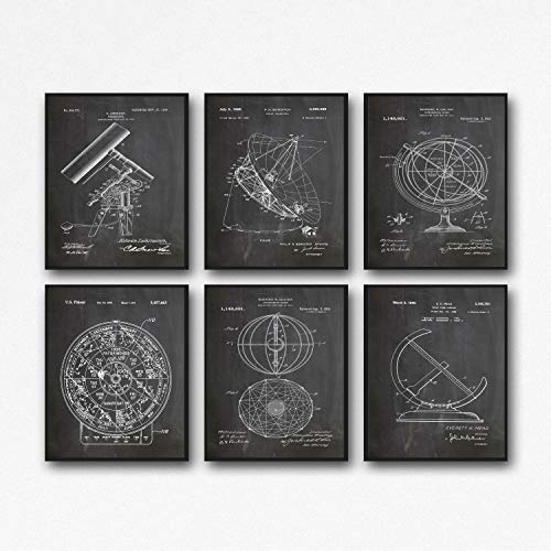 Astronomy Poster Set of Astronomy Patent Prints Astronomy Wall Art Star Map Constellation Posters Constellation Art Astronomy Art WB182 (13cm x 18cm, Chalkboard Black) von WallBUddy