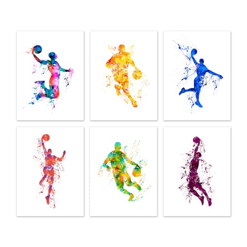 Basketball Poster Wand Deko - Aesthetic Deko Bild Heimat Room Decor | Pop Art Bilder Zimmer Aesthetic Poster Kunstdrucke Wandbilder Displate Zimmer Deko Geschenke Männer (21cm x 30cm (A4)) von WallBUddy