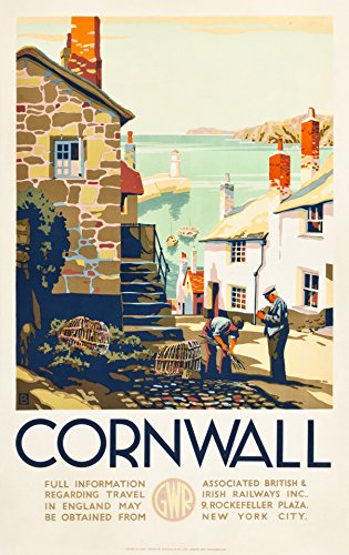 Cornwall Reise-Poster England Reise-Drucke Reisen Wand-Kunst (40 x 50cm) von WallBUddy