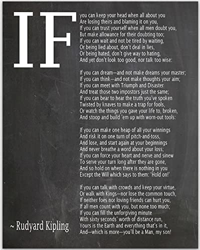 IF Poem Art Print IF Poem by Rudyard Kipling Art Print IF Poster If Poem Poster If Poem Print If Poem Wall Art If you can If by Kipling Poem (13cm x 18cm, Chalkboard Black) von WallBUddy