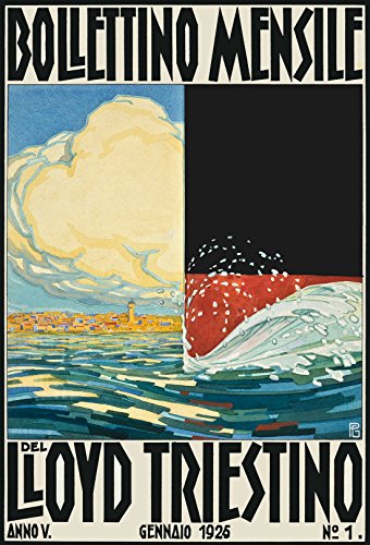 Italienische Reise-Werbung 1926 Lloyd Triestino Mitte des Jahrhunderts Reise Kunstdrucke Mitte des Jahrhunderts Design Mitte des Jahrhunderts Poster großes Poster Dekor 50 x 70 Poster (50cm x 70cm) von WallBUddy