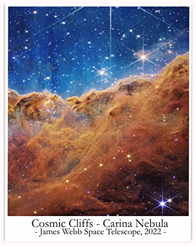 James Webb Cosmic Cliffs - Carina Nebula Poster - Weltall Telescopio Astrofotografia Oficina und Decoracion Hogar Decoracion Telescopios Astronomicos Displate Wandposter (41.91cm x 59.4cm (A2)) von WallBUddy