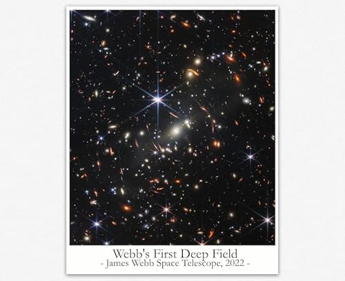 James Webb Space Telescope First Deep Field Poster - James Webb Plakat Geschenke Für Männer - Weltraum Telescope Erfasste Fotos aesthetic room decor - Weltraum Deko Poster (28cm x 36cm) von WallBUddy