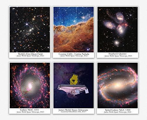 James Webb Teleskop Bilder Wall Poster - Telescope Erfasste Fotos Deko Aesthetic Wandbilder - Weltraum Deko Deko Wohnzimmer Displate - James Webb Space Telescope Set Von 6 (28cm x 43cm) von WallBUddy