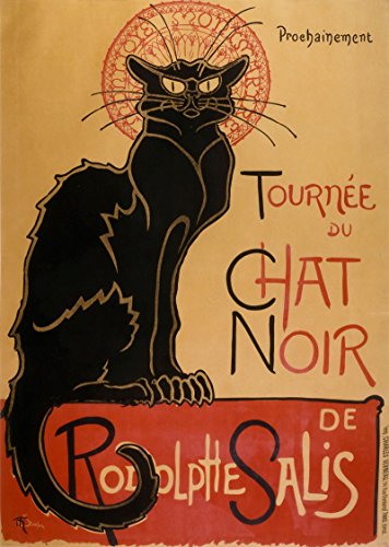 Le Chat Noir Poster von Théophile Alexandre Steinlen Schwarze Katze Poster ikonisches graphisches Design Poster französische Kunst französische Poster Wohnzimmer Kunst (30 x 42cm (A3)) von WallBUddy