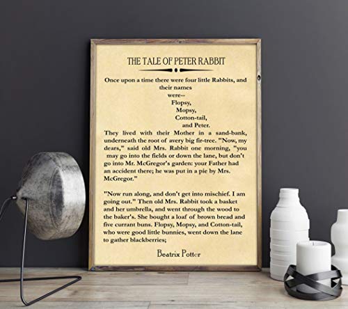Nursery Book Poster Peter Rabbit Decor Beatrix Potter Book Beatrix Potter Decor Beatrix Potter Gift Wall Art Large Book Wall Art Literary (21cm x 30cm, Parchment) von WallBUddy