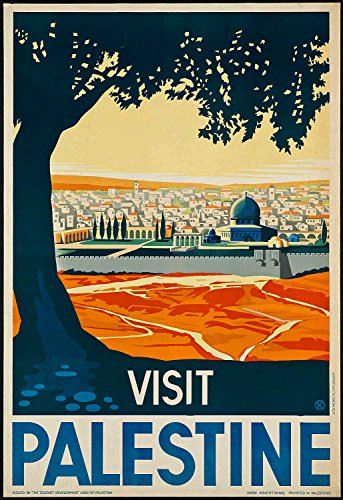Reise-Poster Nahen Osten Vintage Palästina Reise Poster 1930er Jahre Reise Wandkunst (großes Poster Kunst 16,5 x 23,4 cm (A2) von WallBUddy