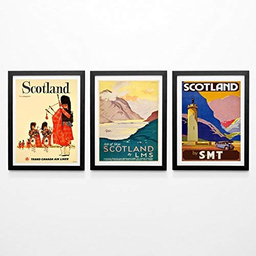 Scotland Poster Set of 3 Scottish Posters Scotch Wall Art Scottish Prints Scotland Posters Scottish Art Scottish Decor Scotland Art Prints (28cm x 36cm) von WallBUddy