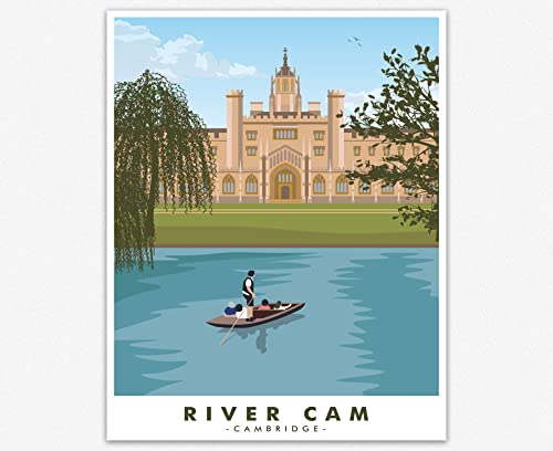 WallBUddy Cambridge Travel Poster Art Cambridge University Town Poster (29.7cm x 41.9cm (A3)) von WallBUddy