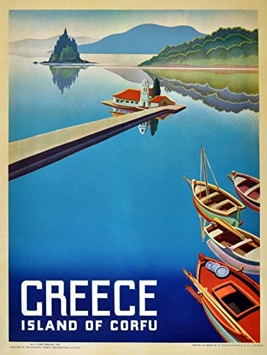 WallBUddy Griechenland Reise-Poster Vintage griechische Reisen Drucke (50cm x 70cm) von WallBUddy