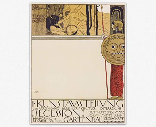 WallBUddy Gustav Klimt Poster Vienna Secession Exhibition Poster Wiener Secession (21cm x 30cm) von WallBUddy