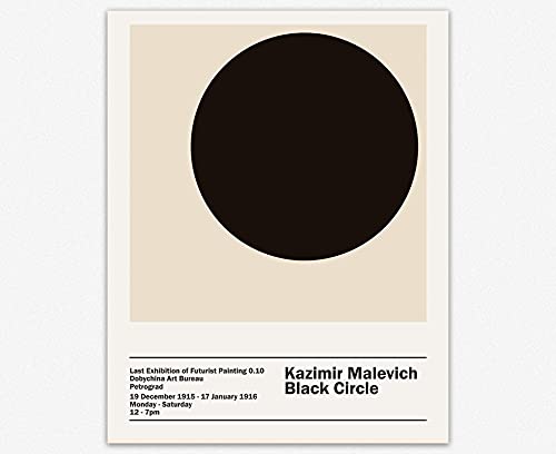 WallBUddy Malevich Exhibition - Black Circle Poster Russian Art Exhibit 1916 (40cm x 50cm) von WallBUddy