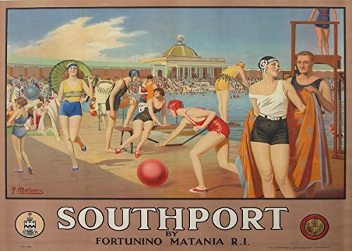 WallBUddy Southport England Reise-Poster Vintage-Stil Drucke 1950er Jahre Poster (42 x 59 (A2)) von WallBUddy