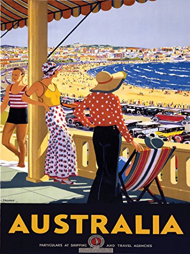 WallBuddy Australisches Poster Australian Mid Century Travel Poster Australian Decor Australian Tourist Poster Vintage Travel Poster Sydney Poster (21,6 x 29,7 cm (A4) von WallBUddy