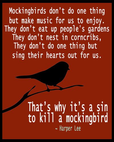WallBuddy Poster mit Zitat Harper Lee Zitat to Kill a Mockingbird Zitat, Kunstdruck, Literarisches Zitat, 5 x 7 von WallBUddy