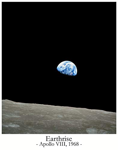 Earthrise Photo Astronomie Dekor | Weltraum-Poster for Kids Room & Galaxy Wall Decor | Weltraumdekorationen Schlafzimmer Geschenk Astronaught Earthrise Zimmerdekoration (50cm x 70cm) von WallBUddy