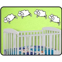 Counting Sheep Wandtattoa Sticker - Kinderzimmer Wandaufkleber Vinyl Dekor 60" X 18" von WallCrafters