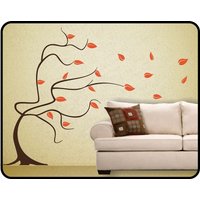 Großes Whimsical Blowing Tree Wandaufkleber - Abnehmbarer Vinyl Wandbild. Wähle Deine Farben Aus 70" X 63" von WallCrafters