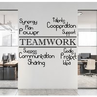 Großes Teamarbeit Wandtattoal Für Büro - Workspace Dekor Vinyl Schriftzug Business Motivierende Kunst Sticker Team Arbeit Inspirierendes Zitat von WallDecalswithLove