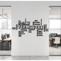 Teamarbeit Wandtattoa Büro, Wandkunst Motivationsdeko, Büro Wandsticker, Inspirierendes Zitat Für Arbeitsplatz, Vinyl Custom Logo von WallDecalswithLove