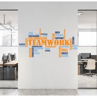 Teamarbeit Wandtattoal Büro - Wanddeko Motivationskunst Aufkleber Werte Vinyl von WallDecalswithLove