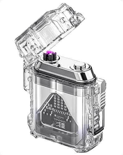 Feuerzeug Elektrisch, USB Wiederaufladbar Winddichte Elektro Lighter, Wasserdicht Lichtbogen Elektrisches Sturmfeuerzeug von WallEgo