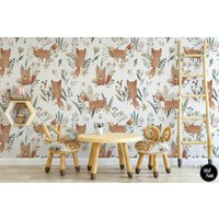 Fuchs Kinderzimmer Tapete, Abnehmbare Wand Wandbild Kinderzimmer, Benutzerdefinierte Tier Dekor, N # 641 von WallFunk