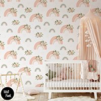 Regenbogen Kinderzimmer Tapete, Boho Kinderzimmer, Abnehmbare Kinder Tapete Dekor N # 622 von WallFunk