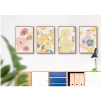 Florale Kunstdrucke, Florale Abstrakte Wandkunstdrucke, Drucke, Moderne Kunstdruck, Retro Druck, Wandkunst, Fp#91 von WallFunkPrints