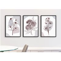 Florale Kunstdrucke, Florale Abstrakte Wandkunstdrucke, Moderne Kunstdruck, Retro-Druck, Wandkunst, Fp #14 von WallFunkPrints