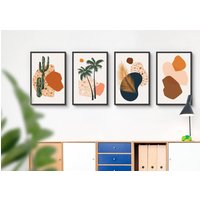 Florale Kunstdrucke, Florale Abstrakte Wandkunstdrucke, Moderne Kunstdruck, Retro-Druck, Wandkunst, Fp#75 von WallFunkPrints