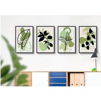 Florale Kunstdrucke, Florale Abstrakte Wandkunstdrucke, Moderne Kunstdruck, Retro-Druck, Wandkunst, Fp #81 von WallFunkPrints