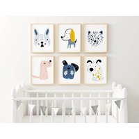 Kinderzimmer Drucke, Wanddrucke, Tiere Wandkunst, Niedliche Tier Kunst Np#03 von WallFunkPrints