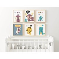 Kinderzimmer Kunstdrucke, Skandinavisch Boho Wanddrucke, Wandkunst, Niedliche Drucke Np#80 von WallFunkPrints