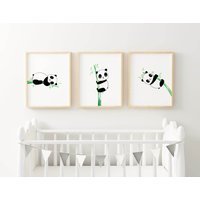 Panda Kinderzimmer Kunstdrucke, Wanddrucke, Kinder Tierdrucke, Wandkunst, Süße Tiere Drucke, Tier Np#26 von WallFunkPrints