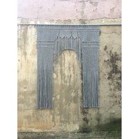 Makramee Türvorhang Boho Raumteiler, Fotohintergrund von WallKnot