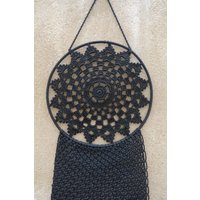 Schwarzer Großer Traumfänger, Gothic Wanddeko Schwarzer Großer Traumfänger, Gothic Wanddeko von WallKnot
