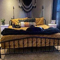 Schwarzer Makramee Wandbehang, King Kopfteil, Schlafzimmer Wandbehang von WallKnot