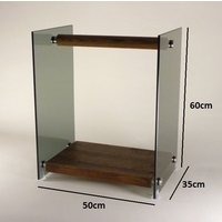 Exklusive Kamin Log Halter, Zeitungsständer, Blumenständer Aus Getöntem Glas von WallMarketStore