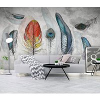 Abstrakte Peel & Stick Tapete Abnehmbar Strukturierte Wand Drucke Stoff Vinyl Moderne Wandaufkleber Individuelle Wanddekoration von WallMuralChic