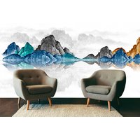 Blue Ridge Rauchige Berge Tapete Abstrakte Wandtatzen & Wandbilder, Abnehmbare Für Schlafzimmer, Wohnzimmer von WallMuralChic