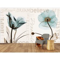 Florale Tapete Wand Wandbild Drucke Peel&stick Botanisch Abnehmbar Selbstklebend Schlafzimmer Dekor von WallMuralChic