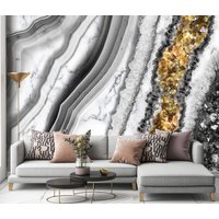 Marmor Tapete Schale Und Stock Grau Art Deco Peel & Stick Wand Wandbild Drucke Home Wall Dekor von WallMuralChic