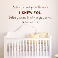 Bevor Ich Dich Im Mutterleib Geformt... Jeremia 15 Bibel Vers Vinyl Wand Aufkleber Zitate-055 Bevor Ich Dich Im Mutterleib Geformt... Jeremia 15 Bibel Vers Vinyl Wand Aufkleber Zitate-055 von WallPlaza