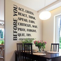Bevor Sie Handeln Zitat Ernest Hemingway Sprüche Vinyl Wand Wandaufkleber - 115 Bevor Sie Handeln Zitat Ernest Hemingway Sprüche Vinyl Wand Wandaufkleber - 115 von WallPlaza