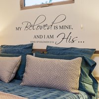 Bibel Vers Vinyl Wand Aufkleber Meine Geliebte Ist Mein Hohelied 0216 Schriftzug Worte Spirituelle Religious-110 von WallPlaza